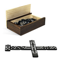 Black Double 6 Dominoes w/ Wood Box
